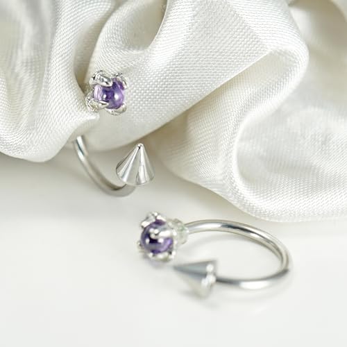 16G 2PCs Dragon Claw and Spike Snake Bite Jewelry, Hoop Lip Rings Snake Bites, Horseshoe Labret Jewelry for Lip Piercing, 8mm 10mm 12mm Hoop2