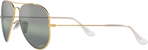 Vista 64 de Ray-Ban Rb3025 Classic Aviator - Lentes de sol clásicos de aviador Polarizado dorado/verde