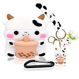 Cute Boba Tea Cow Food Airpods 3 (2021) Case Cover, 3 in 1 3D Cartoon Funny Kawaii Anime Protective...