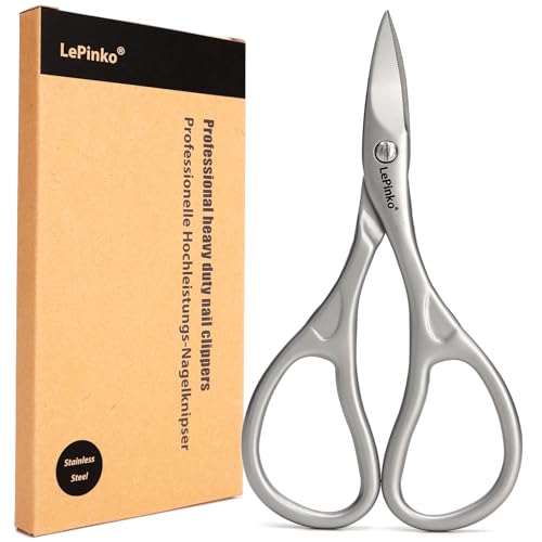 LePinko Professional Nail Scissors Kit, Micro-serrations Blades, Both for Manicure and Pedicure, Stocking Stuffers Gifts For Men and Women