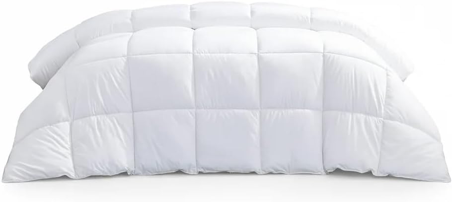 Queen Size Down Alternative Comforter All Season Quilted Duvet Insert Soft and Fluffy White 90x90 Inches