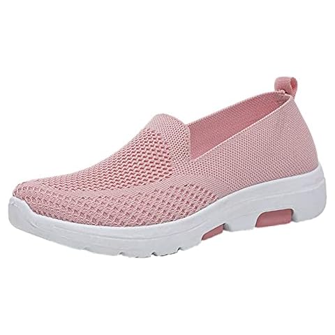 SEEGOU Womens Lightweight Sneakers Road Running Shoe Jogging Athletic Walk Gym Comfortable Soft Bottom Breathable and Deodorant Outdoor Walking Shoes Fashion Mesh Pink Cover