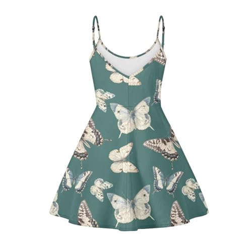Image of Spaghetti Strap Midi Satin Dresses Summer Sleeveless Sundree Women Girl Beach Party Swing Dress