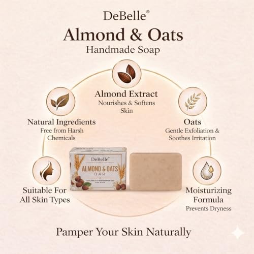 Image of DeBelle Almond and Oats bar Soap-100G
