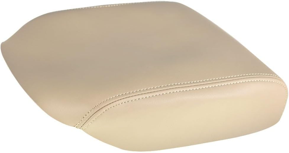 Beige Tan Leather Armrest Center Console Lid Cover For Honda Pilot 09-15 OEM Equivalent Replacement