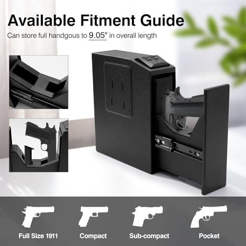 Sgorlds Biometric Slider Gun Safe For Handgun,Auto Sliding Door Hand Gun Safe thumb #2