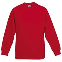 Fruit of the Loom Childrens Unisex Raglan Sleeve Sweatshirt (9-11) (Red)
