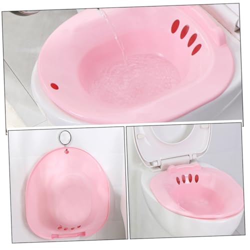Baño de Asiento para Inodoro Rosa, Cuenca Portátil para Alivio de Hemorroides 4