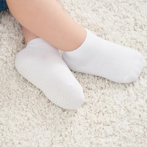 Image of Zaples Baby Non Slip Grip Ankle Socks with Non Skid Soles for Infants Toddlers Kids Boys Girls