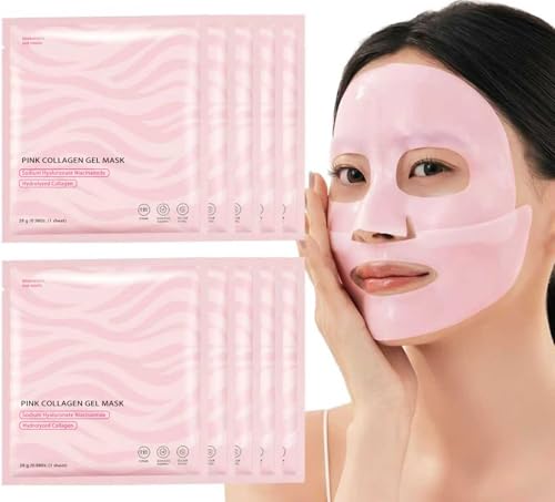 Masque Collagene 10PCS Visage Korean Bio Collagen Mask Coréen Real Deep Glass Skin Acide Hyaluronique Biocollagen Similavie Biobelle Glow Hydration Anti-wrinkle Rejuvenating Resserrement des Pores