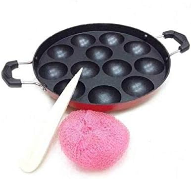 Miniatura 4 de Antiadherente de 12 cavidades Appam Patra Paniyarakkal, utensilios de cocina antiadherentes Appam Patra Paniyaram con acero inoxidable sin tapa, 12