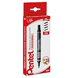 Pentel Pen N50 Marqueur permanent Pointe conique Poche 4 pièces Couleurs assorties (noir, rouge, bleu, vert)