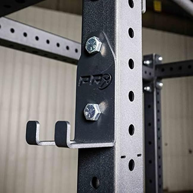 PRx Performance Squat Rack Mounted Olympic Barbell Storage Hanging USA Made Steel Barbell Holder for 3x3 Uprights with 5/8 Holes, Vertical Squat Rack Attachment