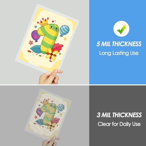 image for KTRIO 100 Pack Thermal Laminating Sheets 5 Mil, Hold 4 x 6 inch Photo 