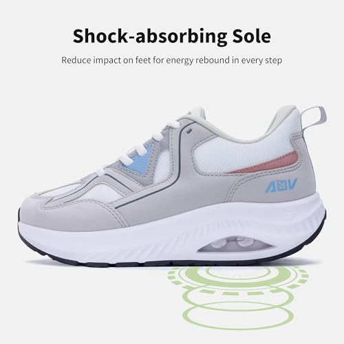 Image of AOV Wide Toe Box Shoes Women Arch Support Walking Shoes for Plantar Fasciitis Orthotic Tennis Sneakers