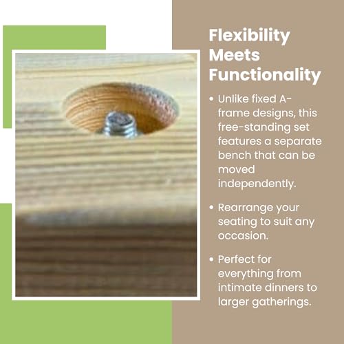 MG Timber Heavy Duty 6FT Wooden Picnic Table and Benches Set