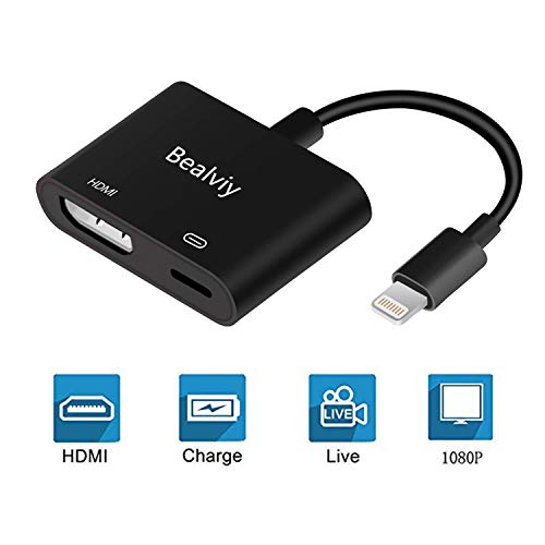 Bealviy - Cable adaptador de teléfono a HDMI, adaptador de teléfono a TV, 1080P, adaptador digital AV HDTV Sync, pantalla HDMI, para teléfonos Xs Max XR 8 7 6 5 a TV proyector Monitor