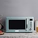 Haden 0.7 Cubic Foot Compact Countertop Microwave Oven, 700 Watt Small Microwave with 5 Power Levels & Express Functions, Turquoise & Chrome