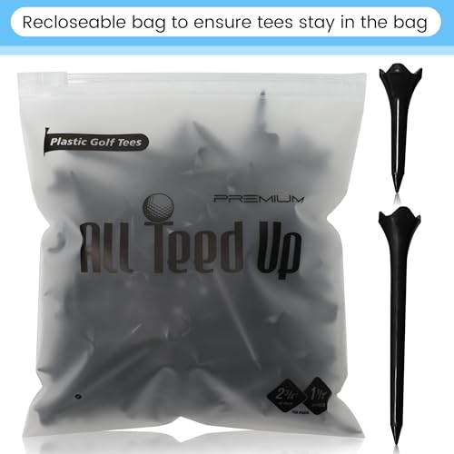 Premium Plastic Golf Tees - Black- 2.75 & 1.5 Inch Plastic Combo Pack - Image 4
