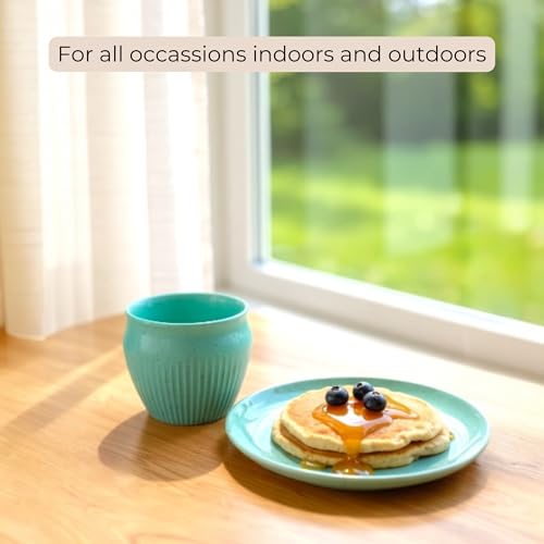 Image of Happy Cove Eco Friendly Cup Set of 6 for Tea | Biocomposite Rice Husk & Bamboo Fibre | 225ml Unbreakable Chai Cups | Microwave Safe Tea Kulhad | Hot & Cold Coffee Mug, Milk & Tea Cup Set