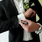 8 Pcs Tuxedo Buttons and Cufflinks Tuxedo Cufflinks and Studs Set Tuxedo Shirt Studs for Men Wedding Accessories Business Gift Tux Studs Classic Mens Cufflinks Shirts Cuff Links (Black & Silver)