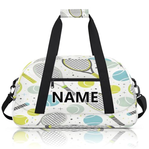 Tennis Custom Small Gym Bag 18 inch for Women Men Personalized Tennis Carry On Overnight Weekender Bag for Travel Work Dance Sport