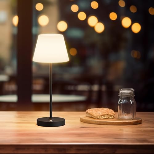 Coinmit 023 2 Pack Battery Operated Table Lamps, 6000Mah Cordless Battery Powered Desk Lamp, Modern Led Outdoor Waterproof Matte Black Acrylic Table Lamps thumb #7