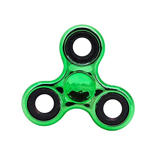 Toyland® Fidget Hand Spinner - Soulagement du Stress et de l'anxiété - Couleurs Assorties (Anneaux Verts et Noirs métalliques)