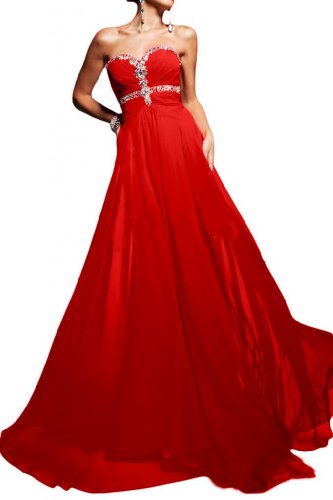 Angel Bride Empire Sweetheart Abendkleider Chiffon A-Linie Umstandskleider Lang, Rot/Ausflug, einfarbig (Getaway Solids), 17 Plus