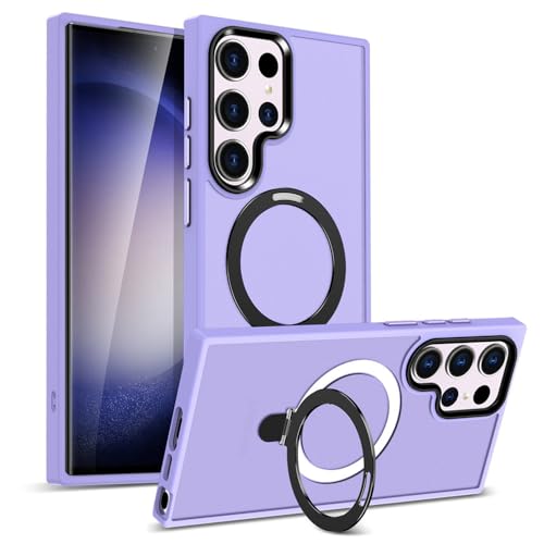 Coque Violette Galaxy S24+ Anti-Traces à Support Magnétique