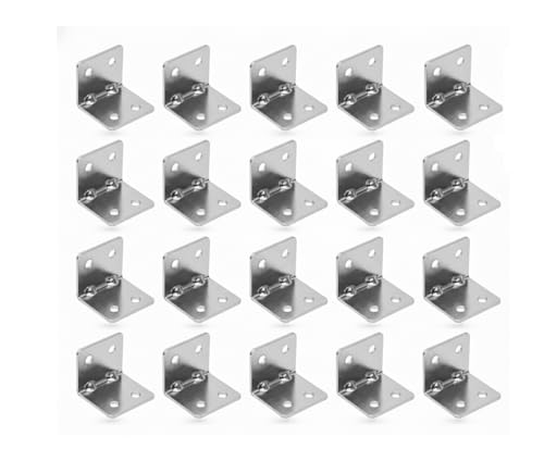 Image of MHS Heavy-Duty L Metal Brackets - Silver Finish Corner Brace - Right Angle Support for Wood Shelves, Cabinets, and Furniture... (24, 40 X 25 X 25)