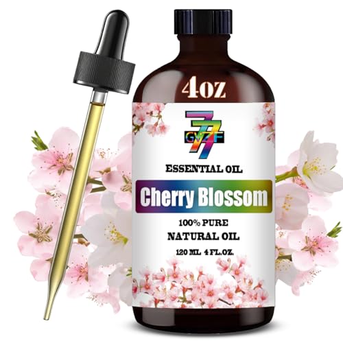 Cherry Blossom Essential Oil (4 oz/120 ml) — Cherry Blossom Oils for Aromatherapy, diffusers, humidifiers, Home fragrances, DIY Skincare, soap Making, DIY Candle, Relaxation, Yoga, and Meditation