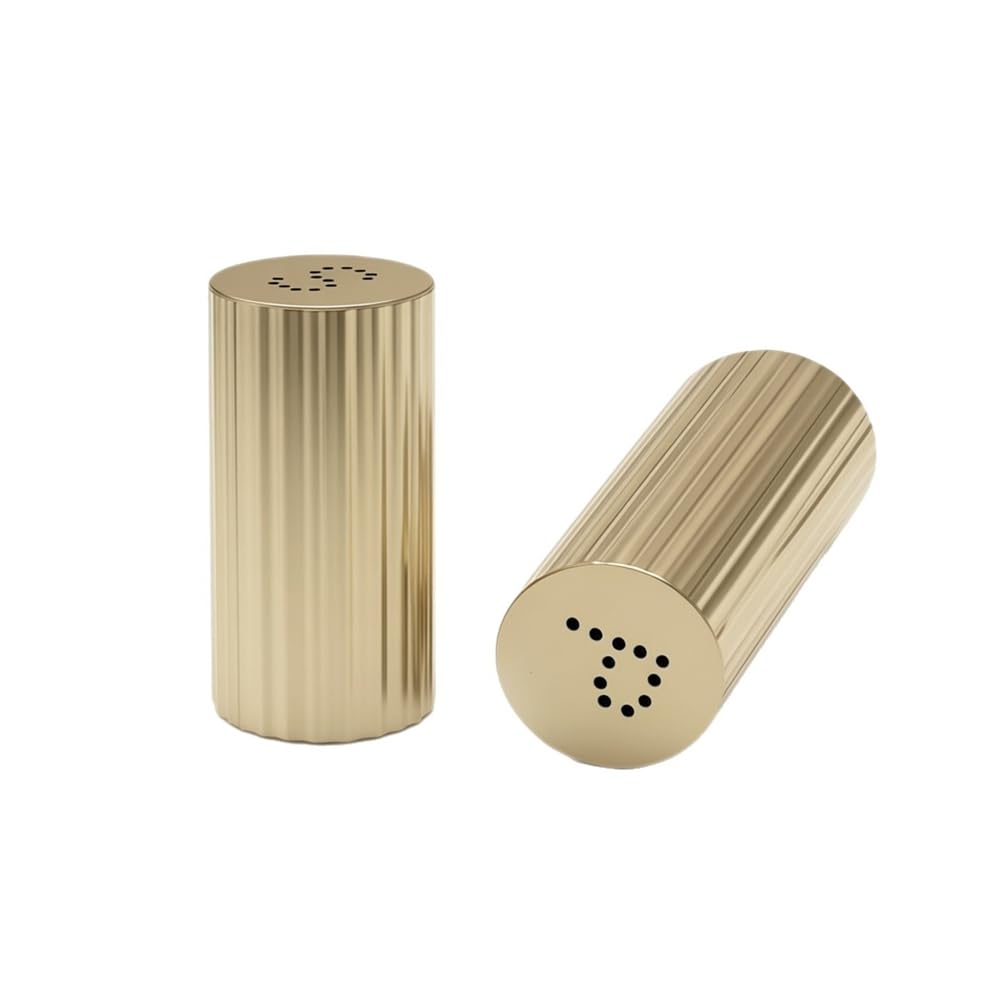 Hndhbfgrt Salt& Pepper Shaker 2PCS Gold SP Stainless Steel, Seasoning Bottle, Seasoning Jar, Condiment Bottle