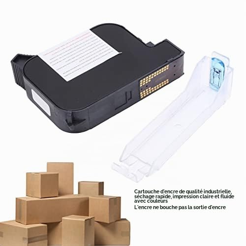 Cartouche d'encre pour Imprimante Portable 42 ML, Remplacement de Cartouches D'imprimante Jet d'encre à Séchage Rapide, 12,7mm (Black)
