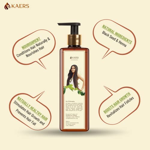 Image of Kaers Kalonji Hair & Skin Care Combo | Black Seed & Henna Shampoo | Pure Black Seed Luxury Soap | Nourishment Hair & Skin | Deep Nourishment & Glowing Skin | Men & Women - 200ml+150gm Value Pack