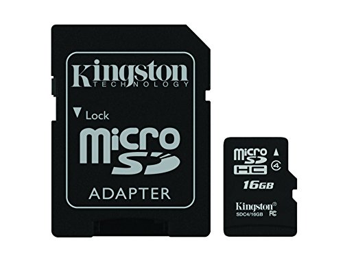 Kingston Digital 16 GB Class 4 microSDHC Flash Card with SD Adapter (SDC4/16GBET)