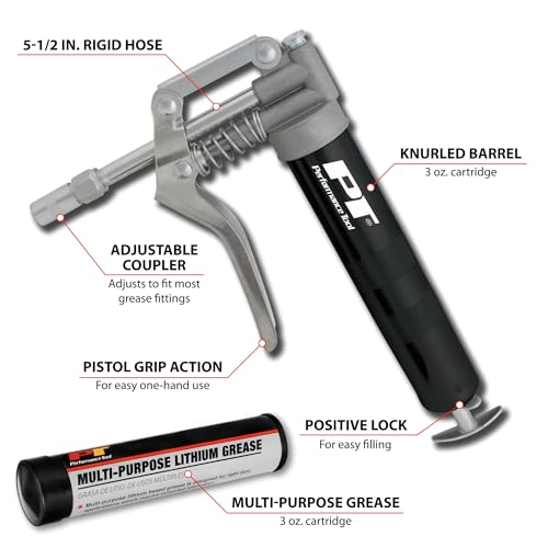 Image of Performance Tool W54205 Performance Tool Mini Grease Gun Kit with Grease Black