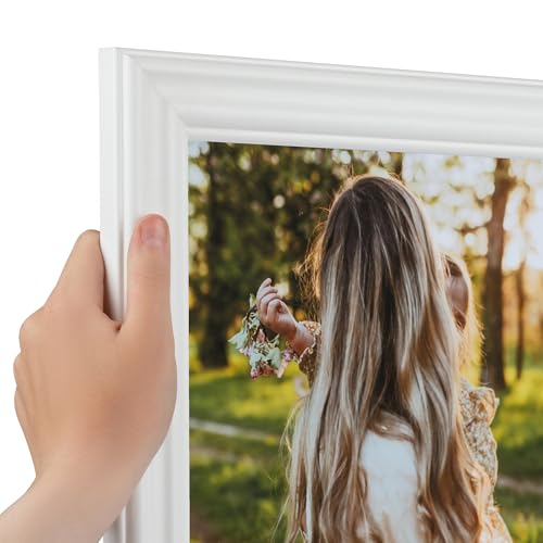 ArtToFrames 11x31 Inch White Picture Frame, This 1.5000 Inch Custom Poster Frame is White - Comes with Acrylic and Corrugated Backing (2WOM0066-56673-YWHT-11x31)