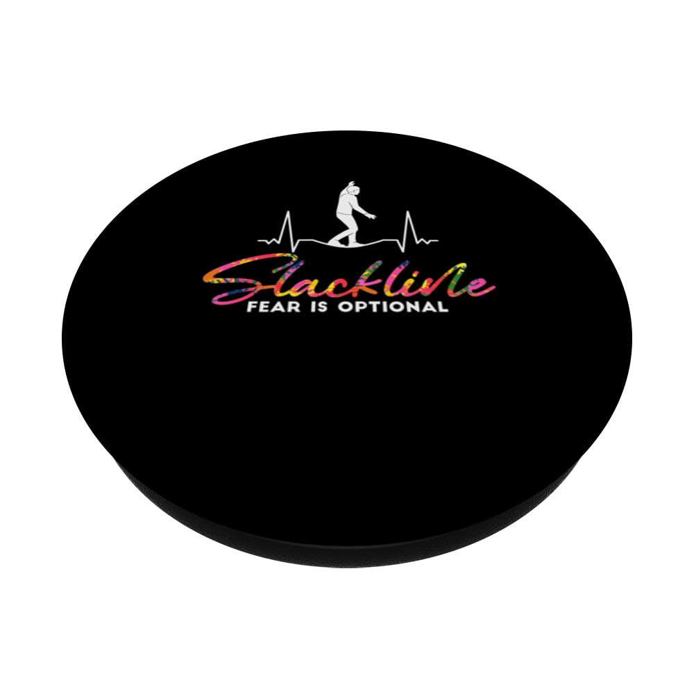 Slackline fear is optional Slacker Slackliner PopSockets Swappable PopGrip, Black - Image 2