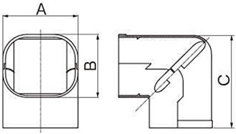 Miniatura 2 de Inaba Denko SC-140-K - Cubierta cosmética de fontanería, esquina delgada de 90, superficie curvada de 90, color negro