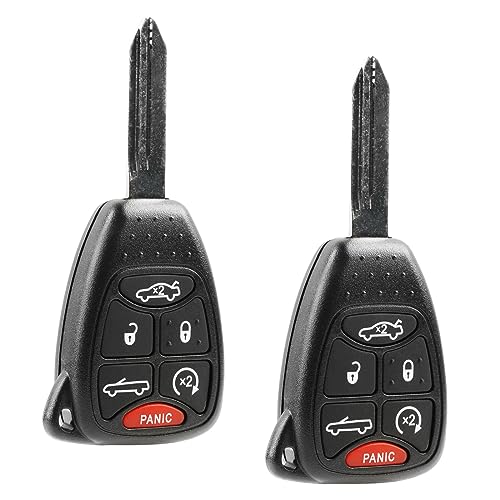 Car Key Fob Keyless Entry Remote fits 2007-2010 Chrysler Sebring/2011-2014 Chrysler 200 (OHT692427AA 6-btn, Set of 2)