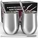 Stainless Steel Stemless Wine Glass Tumbler 2 pack 12 oz | Double Wall Vacuum Insulated Wine Tumbler with Lids Set of Two for Coffee, Wine, Cocktails, Ice Cream | Sweat Free, Rust Proof, 100% BPA Free