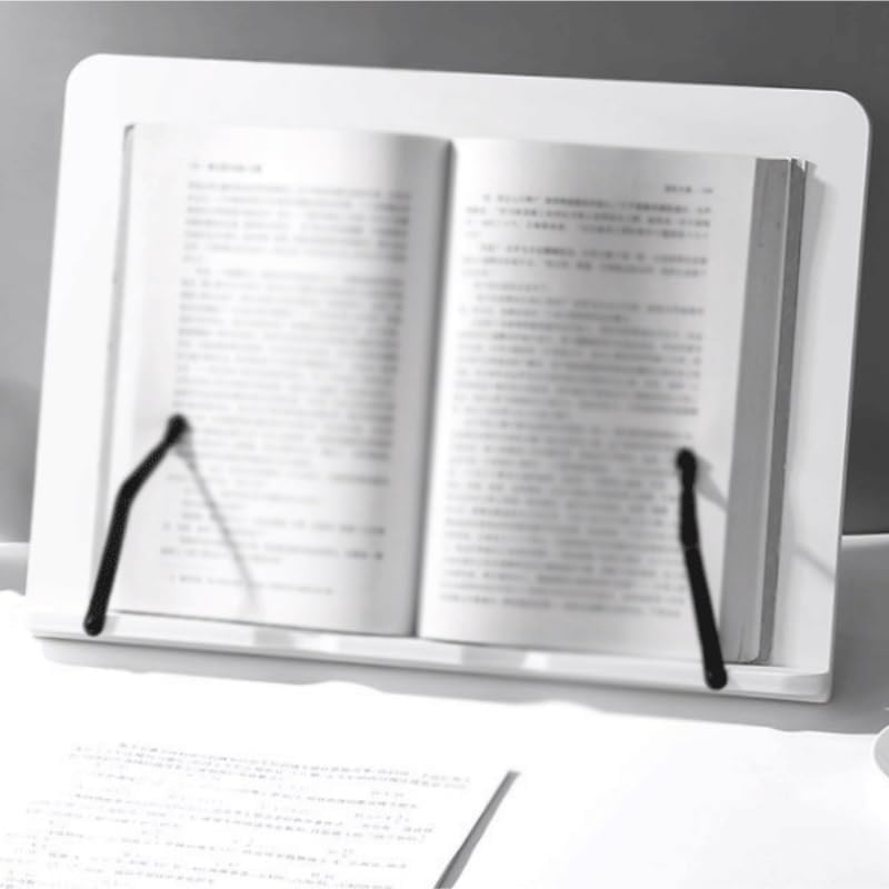Multi Functional Book Stand White Reading Rack Plastic Holder
