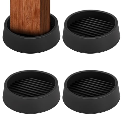 2 x 2 Rubber Caster Cups, Round Non Slip Furniture Pads, Non Skid Furniture Cups, Anti-Slip Gripper Furniture Caster Floor Grip, Anti Skid Leg Coasters Floor Protector for Bed Couch Stoppers(4 Pack)