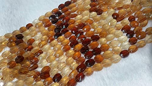 Hessonite faceted flat oval perles percées sans défaut pour enfilage facile