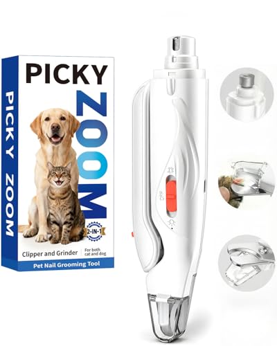 2-in-1 Dog & Cat Nail Clippers and Grinder with Light – Upgraded Safety Guard to Avoid...