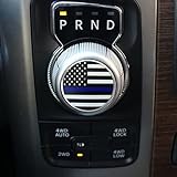 GODTERA Gear Shift Switch Knob Cover Aluminium Dial Shifter Trim Plate for Dodge Ram 1500/2500, Dodge Durango, Chrysler 300/200/Pacifica & Voyager (American Flag B)