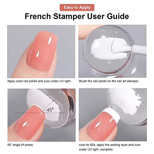 Sagebio Nail Art Stamper Clear Silicone Nails Stamping Jelly With Acrylic Scraper Transparent Visible Body Diy Manicure Nail Art Tool For Diy Nail Decor French Nail Manicure 01 #TOP5