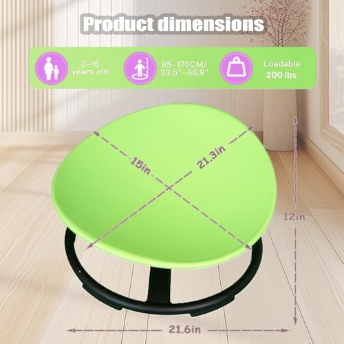 Image of Luanka Kids Swivel Chair Sensory,Spinning Chair for Autistic Kids & ADHD Children,Toddler Coordination Sensory Products for Ages 3 Years and UP,Gifts for Kid with Autism(Green)