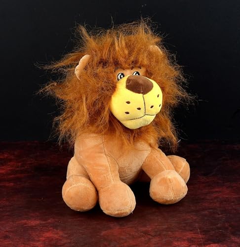 Image of Tickles Sitting Jungle Lion Alex Soft Stuffed Plush Animal Toy for Kids Room (Size: 30 cm Color: Brown)